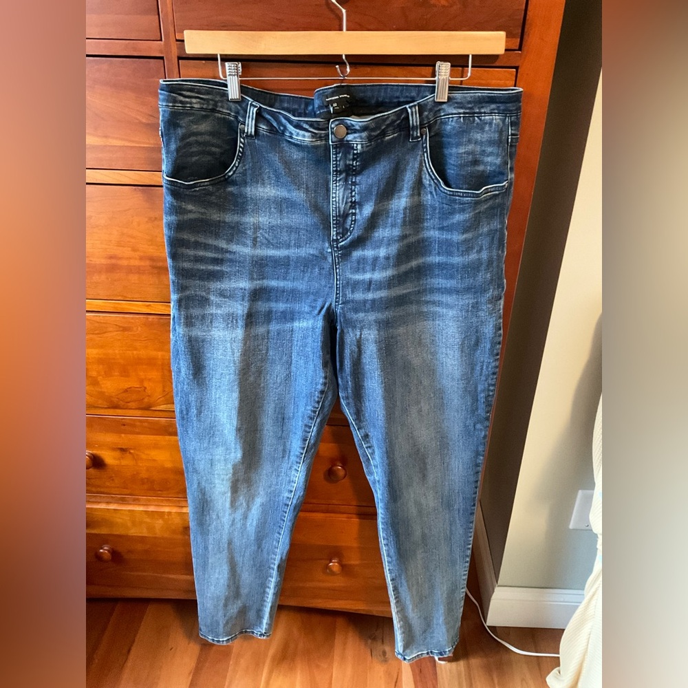 Universal Standard Seine High Rise Skinny Jean Distressed Blue 20L
